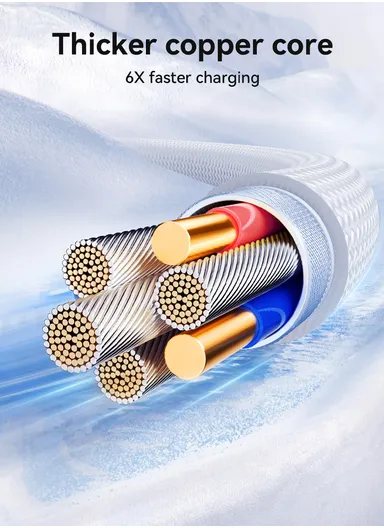1.2m 60W Crystal-Clear Series 3A Fast Charging Data Cable (Type-C to Type-C) S-A42 - White