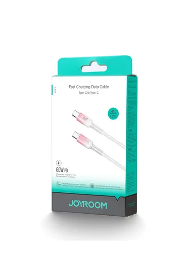 1.2m 60W Crystal-Clear Series 3A Fast Charging Data Cable (Type-C to Type-C) S-A42 - White