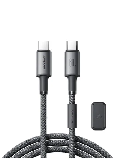 1.2m 60W Unlimited Series 3A Fast Charging Data Cable Type-C to Type-C With Magnetic Clip S-A50 - Dark Gray