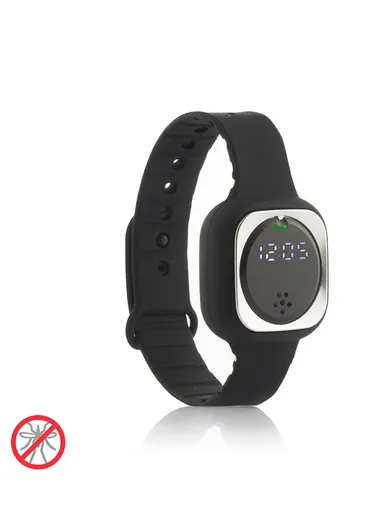 Ultrasonic Mosquito-repellent Watch Wristquitto InnovaGoods (L23.5 x W3.5 x D1.3)cm - Black &amp; Silver