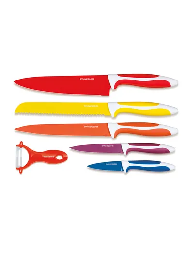 InnovaGoods Set of Ceramic Coated Knives with Peeler (6 pieces) | V0100530
