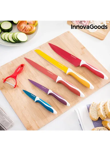 InnovaGoods Set of Ceramic Coated Knives with Peeler (6 pieces) | V0100530