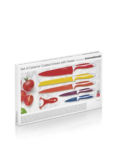 InnovaGoods Set of Ceramic Coated Knives with Peeler (6 pieces) | V0100530