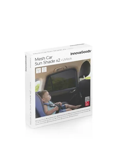 Mesh Sunshade for the Car UVlock InnovaGoods Pack of 2 units (L50 x W50)cm - Black