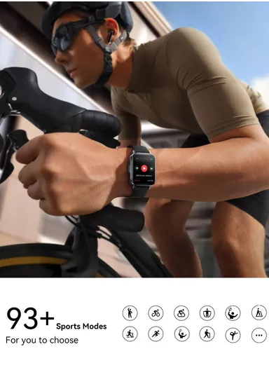 JR-FT3S 340mAh 1.96” HD Display Fit-life Series Smart Watch Answer / Make Call -  Titanium