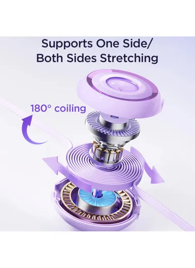 3.5A 1m 3-in-1 Mini Retractable Charging Cable S-A40 - Purple