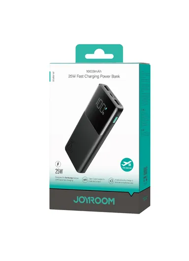 10000mAh 25W Digital Display Fast Charging Power Bank JR-PBF20 - Black