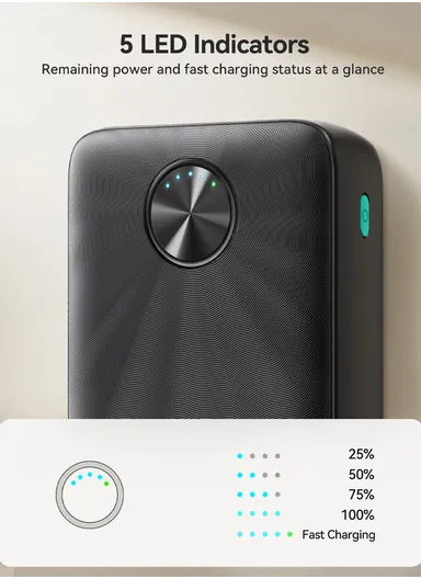 20000mAh 22.5W Power Bank with Fast Charging &amp; Multi-Port Capability JR-PBF16 - Black