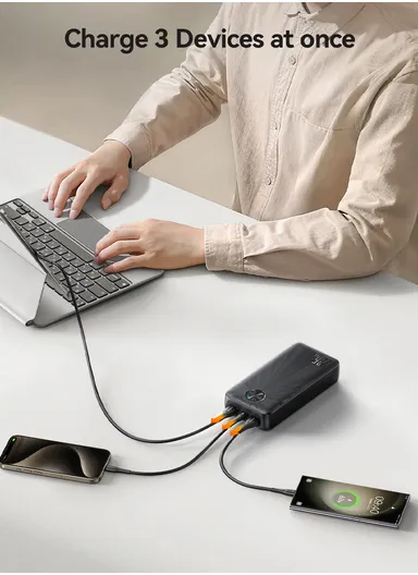 20000mAh 22.5W Power Bank with Fast Charging &amp; Multi-Port Capability JR-PBF16 - Black