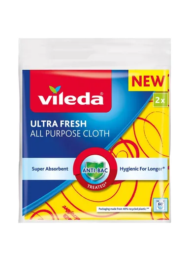 2Pcs Vileda All Purpose Cloth Ultra Fresh