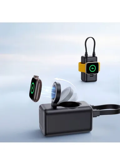 5000mAh Portable Wireless Watch Charger Power Bank 3W JR-W13 - Black