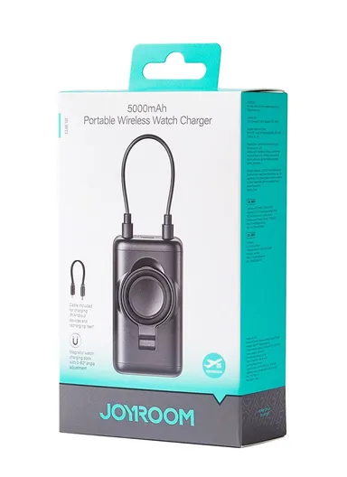 5000mAh Portable Wireless Watch Charger Power Bank 3W JR-W13 - Black