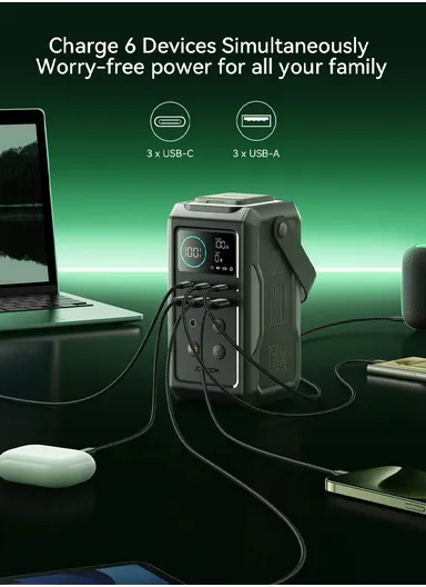 75000mAh 100W Super Large Capacity Power Bank With Retractable Light JR-PBF10 - Olive Green