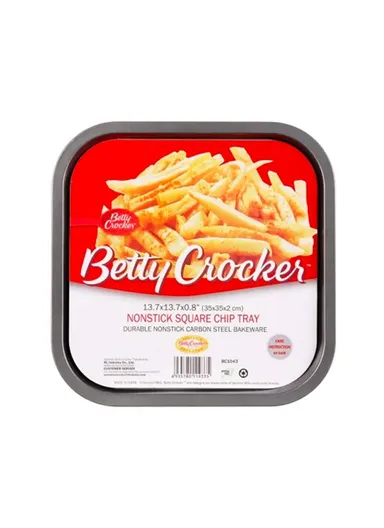 (L35 x W35 x D2)cm Betty Crocker Non-Stick Chip Tray Kitchen Tray Metal Cook Oven Crisper Crisping