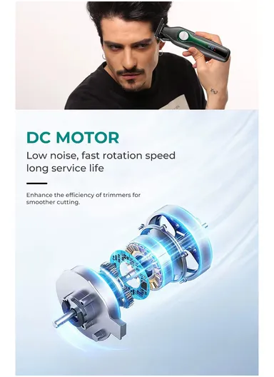 Professional Rechargeable Cordless Ceramic Blades Hair Clipper With LED Display V-993 - Black &amp; Gold