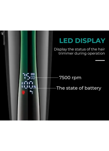 Professional Rechargeable Cordless Ceramic Blades Hair Clipper With LED Display V-993 - Black &amp; Gold