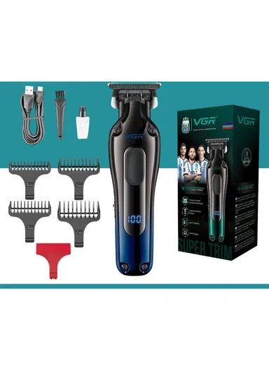 Professional Rechargeable Cord/Cordless Titanium-Coated Blades Hair Clipper With LED Display V-998
