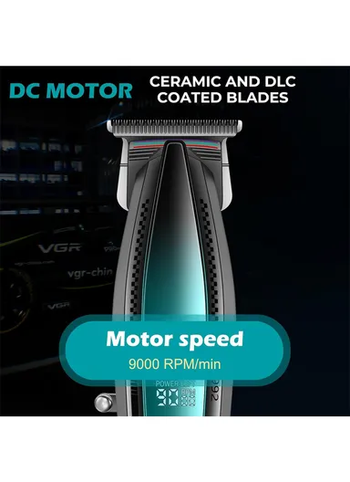 Professional Rechargeable Cordless Ceramic Blades Hair Clipper With LED Display V-992