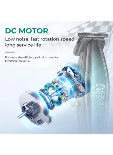 Professional Rechargeable Cordless Ceramic Blades Hair Clipper With LED Display V-992