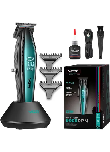 Professional Rechargeable Cordless Ceramic Blades Hair Clipper With LED Display V-992
