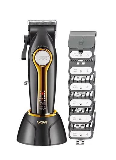 Professional Rechargeable Cordless Stainless Steel Blades Hair Clipper With LED Display V-010