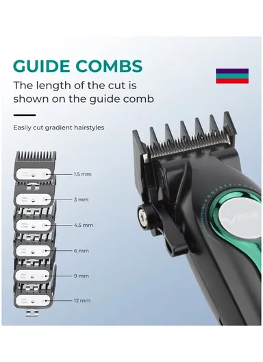 Professional Rechargeable Cordless Stainless Steel Blades Hair Clipper With LED Display V-010