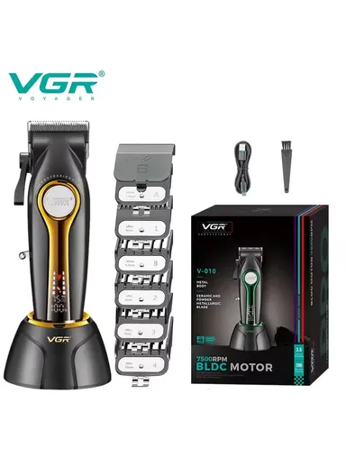 Professional Rechargeable Cordless Stainless Steel Blades Hair Clipper With LED Display V-010
