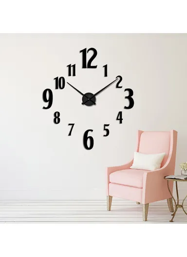 60cm DIY 3D Frameless Wall Clock Modern, Silent &amp; Stylish Home Decor - Silver