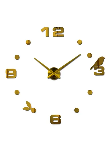 80cm 3D DIY Frameless Wall Clock Modern, Silent &amp; Stylish Home Decor - Gold