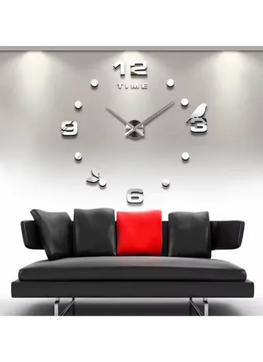 80cm 3D DIY Frameless Wall Clock Modern, Silent &amp; Stylish Home Decor - Gold