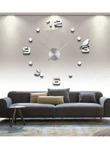 80cm 3D DIY Frameless Wall Clock Modern, Silent &amp; Stylish Home Decor - Gold