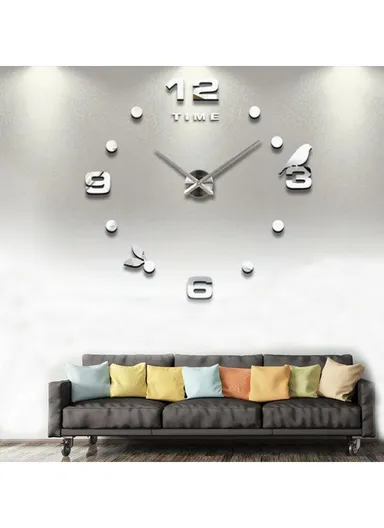 80cm 3D DIY Frameless Wall Clock Modern, Silent &amp; Stylish Home Decor - Gold
