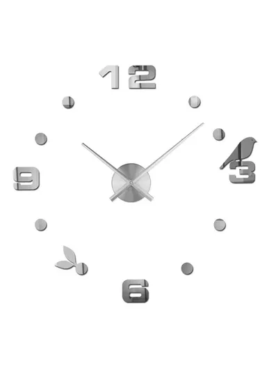 80cm 3D DIY Frameless Wall Clock Modern, Silent &amp; Stylish Home Decor - Silver