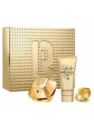 3-Pcs Lady Million Gift Set Eau de Parfum, Body Lotion &amp; Travel Spray