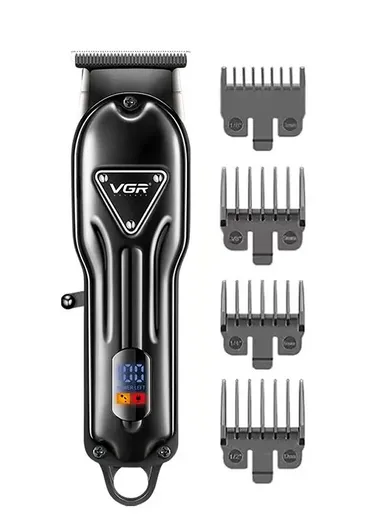 Professional Rechargeable Corded &amp; Cordless Ceramic Blades Hair Clipper With LED Display &amp; Hanging Loop V-298