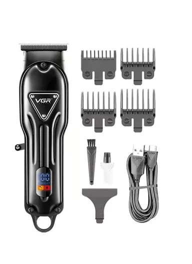 Professional Rechargeable Corded &amp; Cordless Ceramic Blades Hair Clipper With LED Display &amp; Hanging Loop V-298