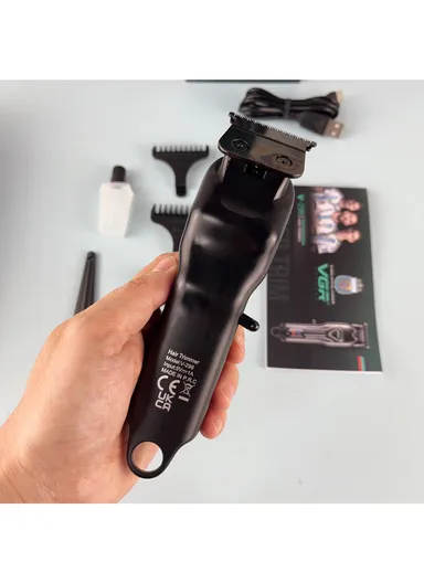 Professional Rechargeable Corded &amp; Cordless Ceramic Blades Hair Clipper With LED Display &amp; Hanging Loop V-298