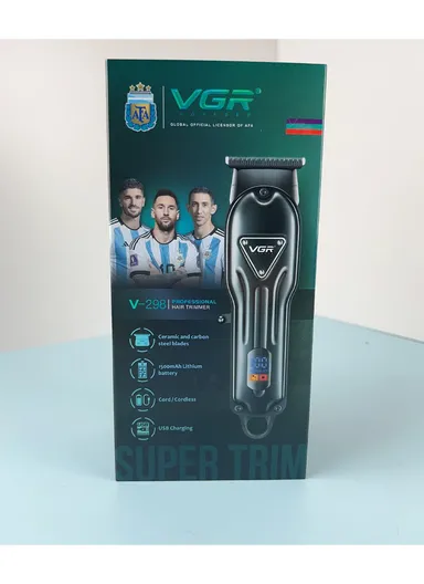 Professional Rechargeable Corded &amp; Cordless Ceramic Blades Hair Clipper With LED Display &amp; Hanging Loop V-298