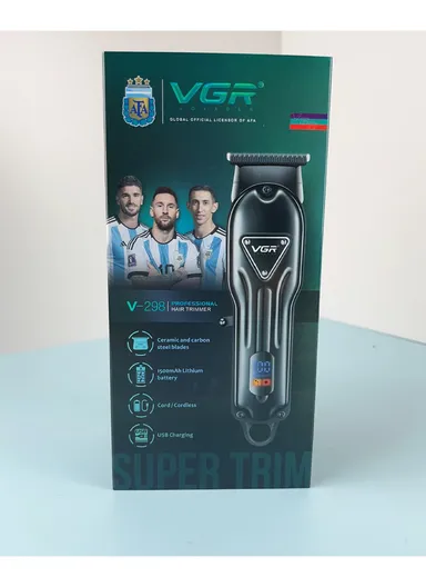 Professional Rechargeable Corded &amp; Cordless Ceramic Blades Hair Clipper With LED Display &amp; Hanging Loop V-298