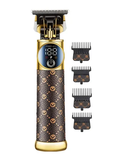 Professional Rechargeable Cordless Hair Clipper With LED Display V-942 - Brown