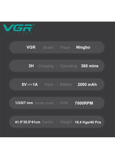 Professional Rechargeable Cord/Cordless Hair Clipper With LED Display V-930