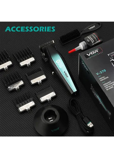 Professional Rechargeable Cord/cordless Ceramic Blades Hair Clipper With LED Display For Men V-270
