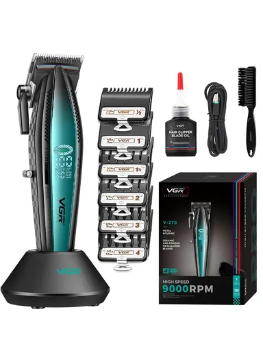 Professional Rechargeable Cord/cordless Ceramic Blades Hair Clipper With LED Display For Men V-270