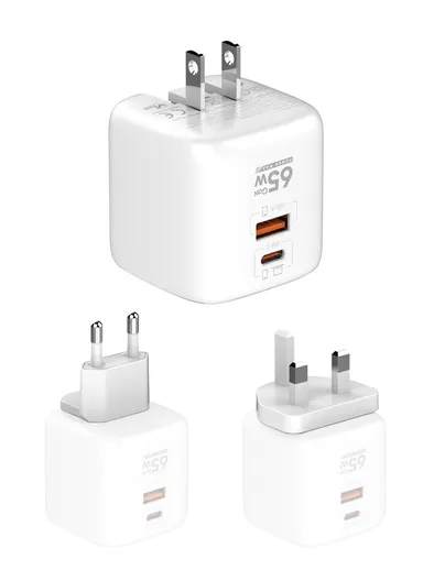 65W PD&amp;QC U.S. Socket Multi-Adapter Fast Charger with Foldable Plug, Mobile Phone Charger Q2617