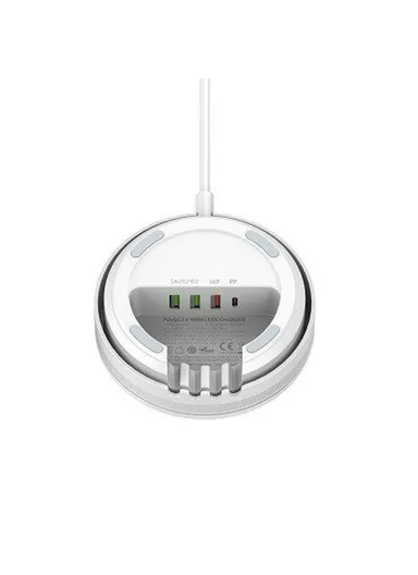 32W 5 In-1 Desktop Wireless Charging Station with 15W wireless + PD30W+ QC18W+2Auto-ID Fast charger AW003