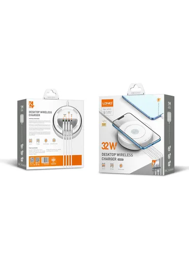 32W 5 In-1 Desktop Wireless Charging Station with 15W wireless + PD30W+ QC18W+2Auto-ID Fast charger AW003