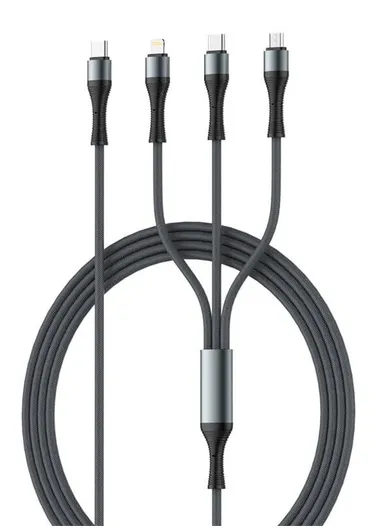 1.2M 100W 3in1 Fast Charging Data Cable Type-C to iP/Type-C/Micro USB LC94C