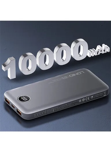 10000mAh Ultra Slim Power Bank With LED Digital Display Travel Phone Power Banks Dual USB Fast Portable Charger PQ10