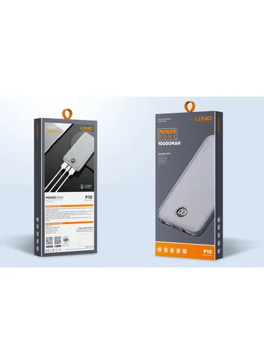 10000mAh Ultra Slim Power Bank With LED Digital Display Travel Phone Power Banks Dual USB Fast Portable Charger PQ10