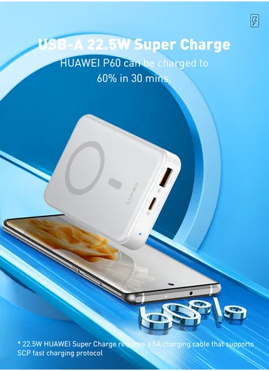 10000mAh Magnetic Wireless Mini Portable Charger Power Bank, With invisible Stand, Battery Pack Powerbank PQ16